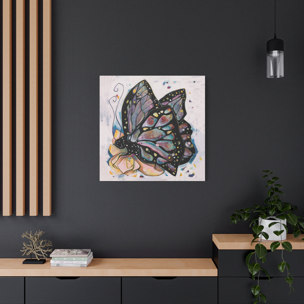 "Butterfly For Brook" Unframed Canvas Black Edge Reproduction by Zabrina Fine Art