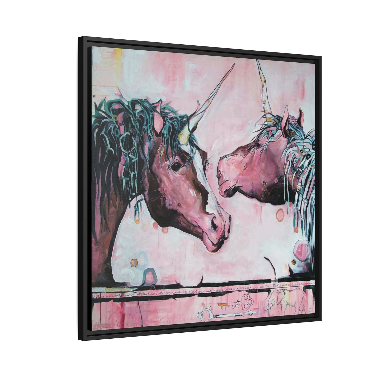 "Unicorns Are Real" Framed Canvas Fine Art Reproduction by Zabrina Fine Art