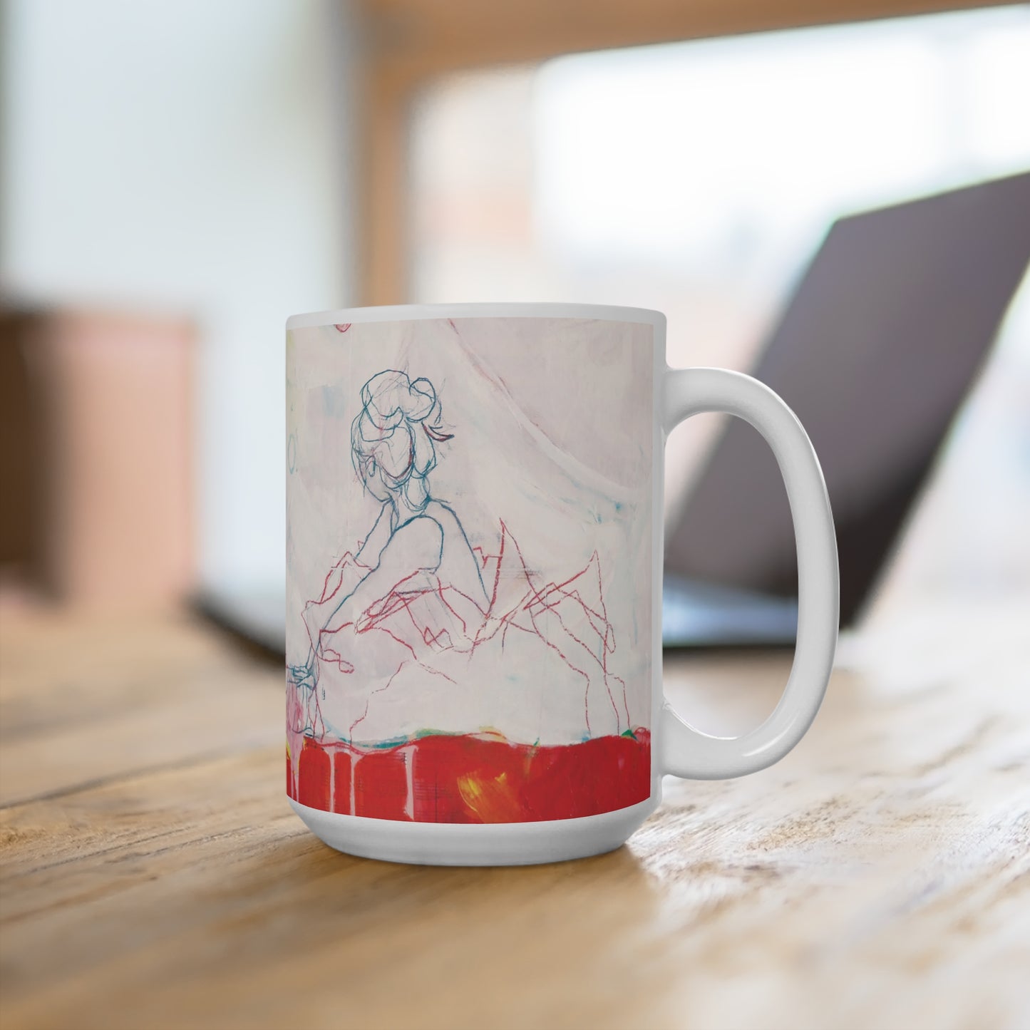 "Moon River Day Dream" Ceramic Coffee Cup White by Zabrina Fine Art