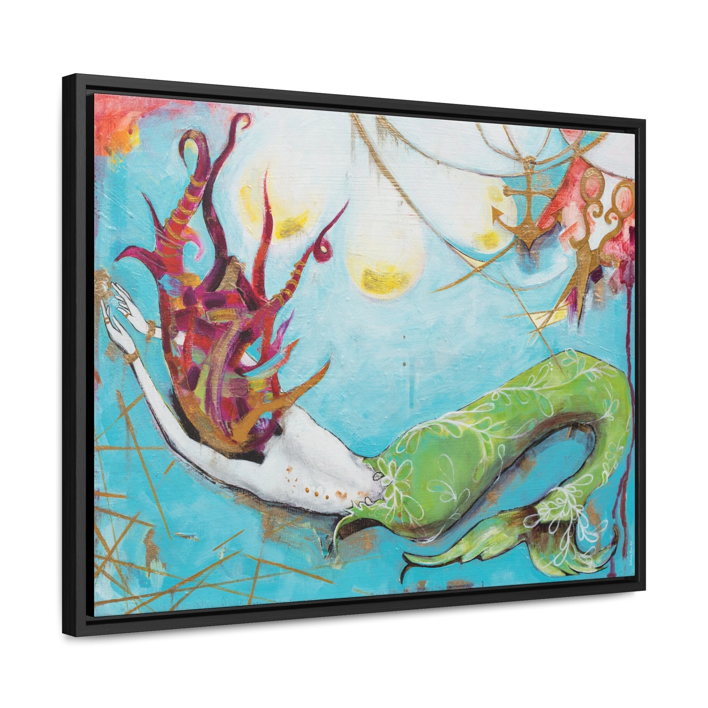 "Mermaid" Framed Canvas Fine Art Reproduction by Zabrina Fine Art