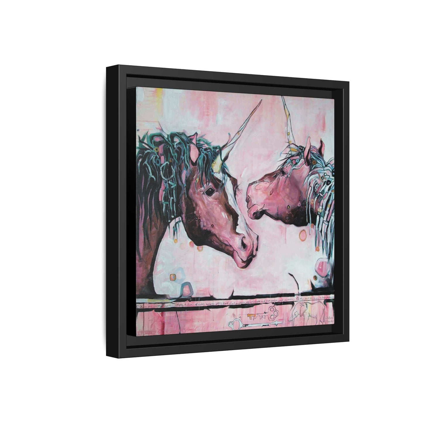 "Unicorns Are Real" Framed Canvas Fine Art Reproduction by Zabrina Fine Art