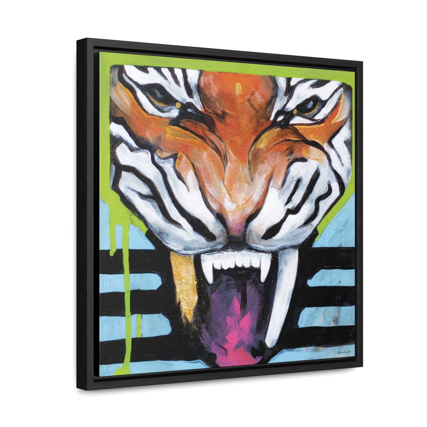 "Tiger Fang" Framed Canvas Fine Art Reproduction by Zabrina Fine Art