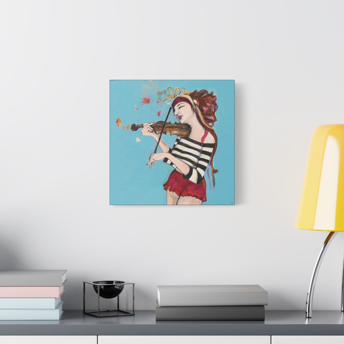 "The Violinist" Unframed Canvas Black Edge Reproduction by Zabrina Fine Art