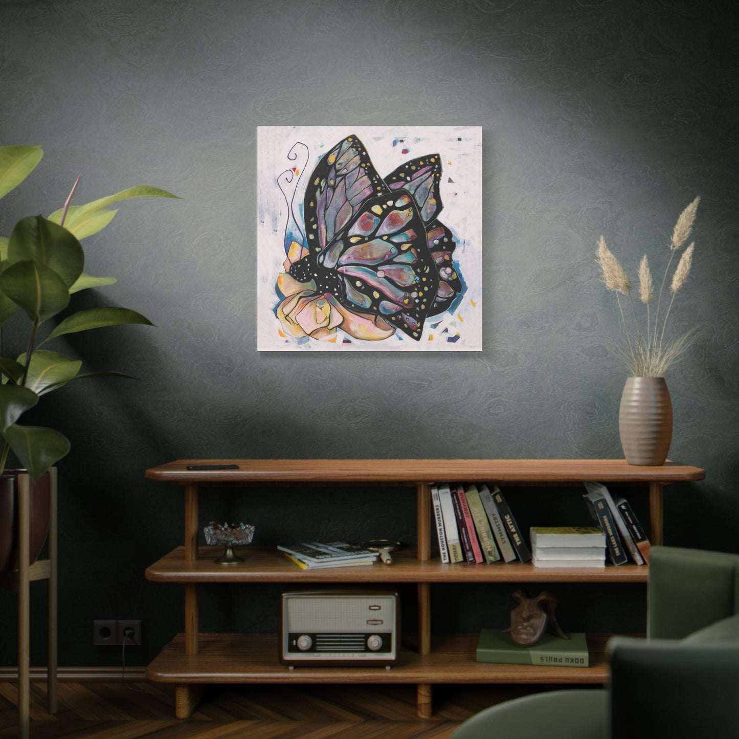 "Butterfly For Brook" Unframed Canvas Black Edge Reproduction by Zabrina Fine Art