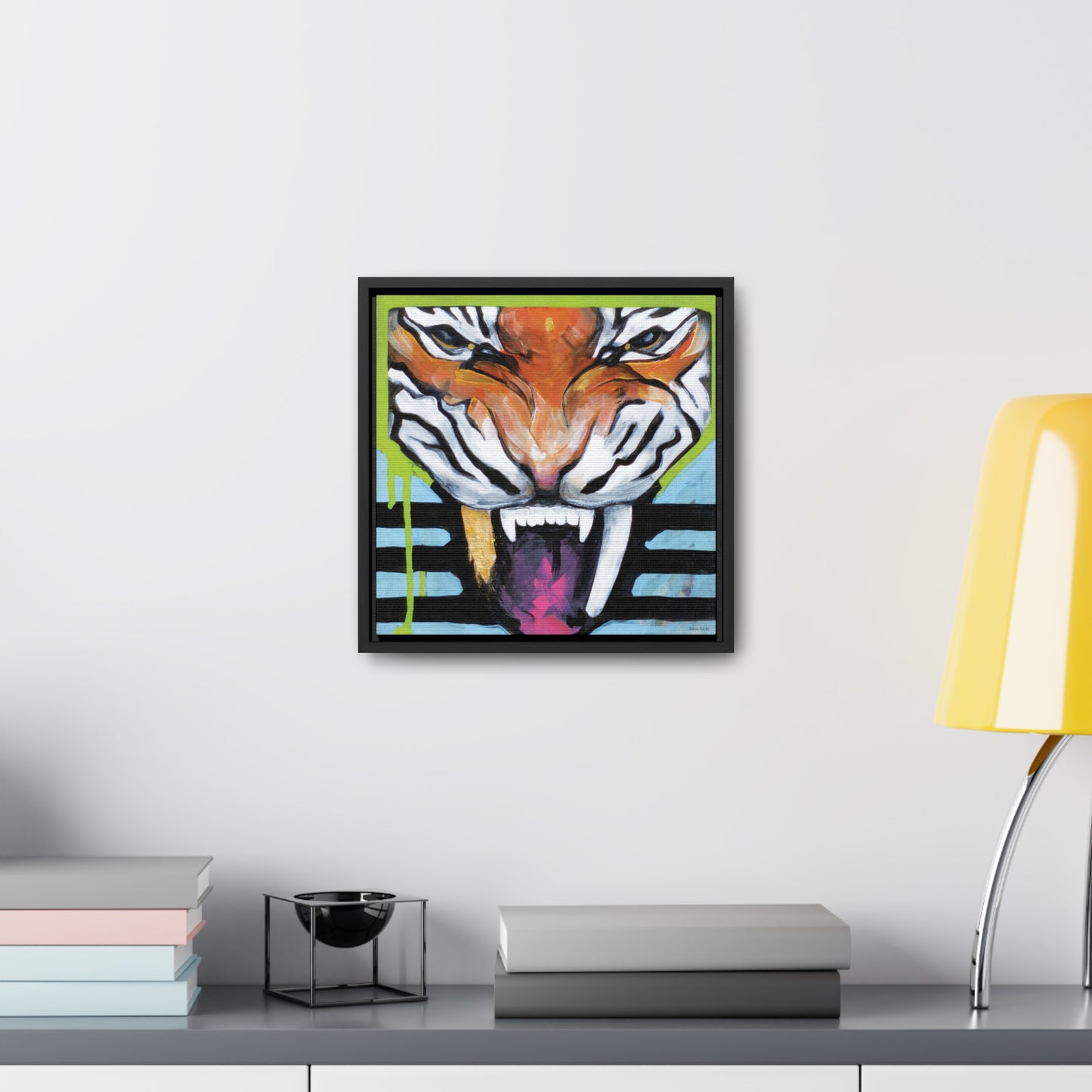 "Tiger Fang" Framed Canvas Fine Art Reproduction by Zabrina Fine Art