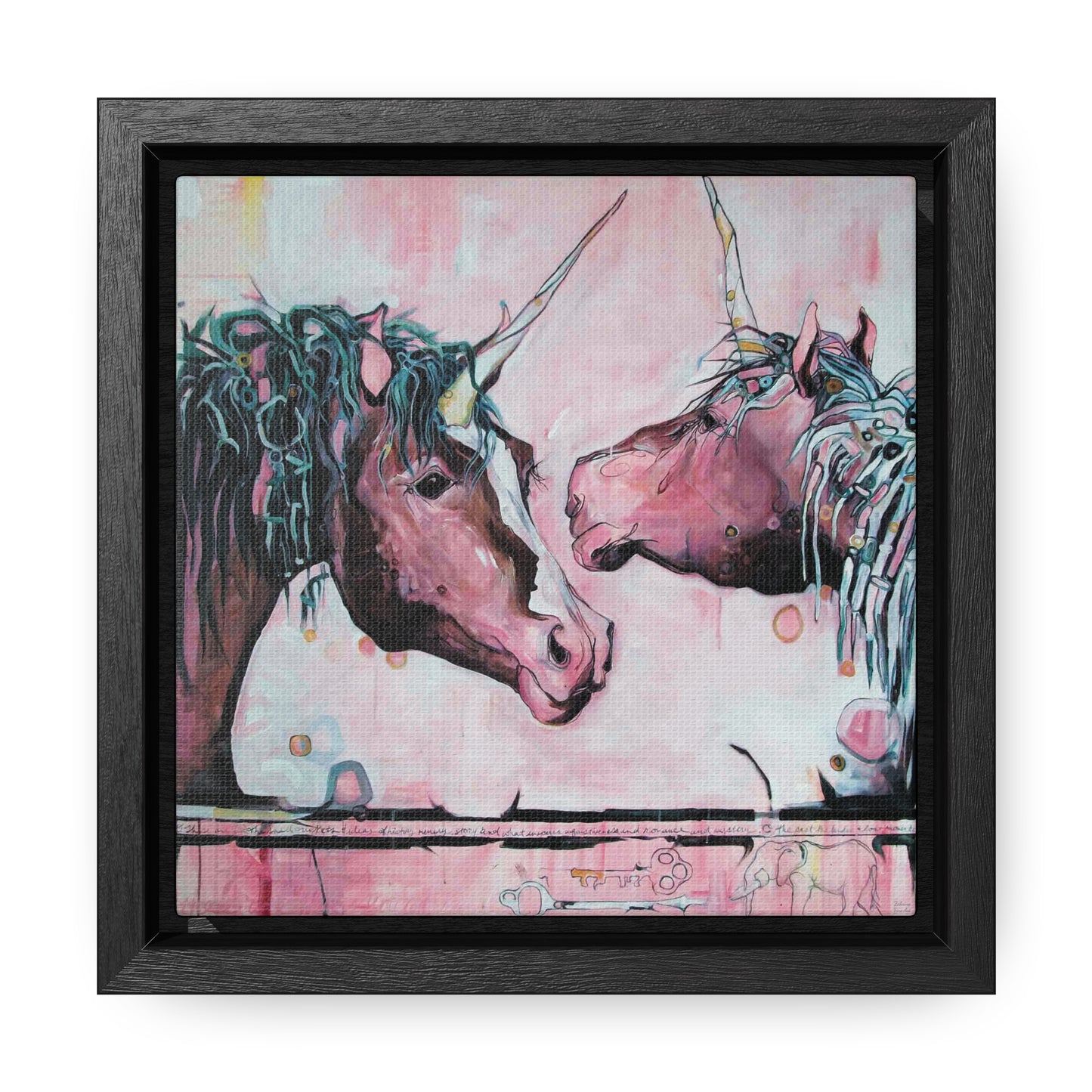 "Unicorns Are Real" Framed Canvas Fine Art Reproduction by Zabrina Fine Art