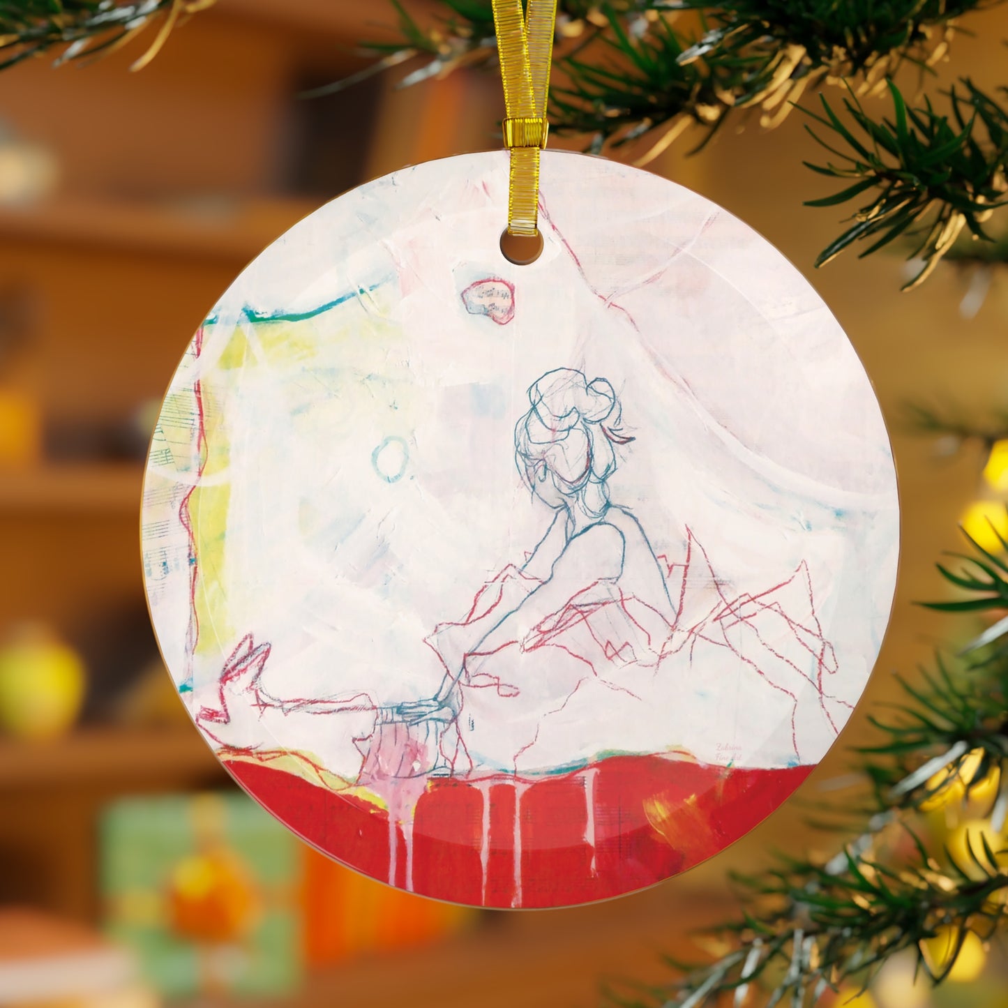 "Moon River Dream" Glass Ornament by Zabrina Fine Art