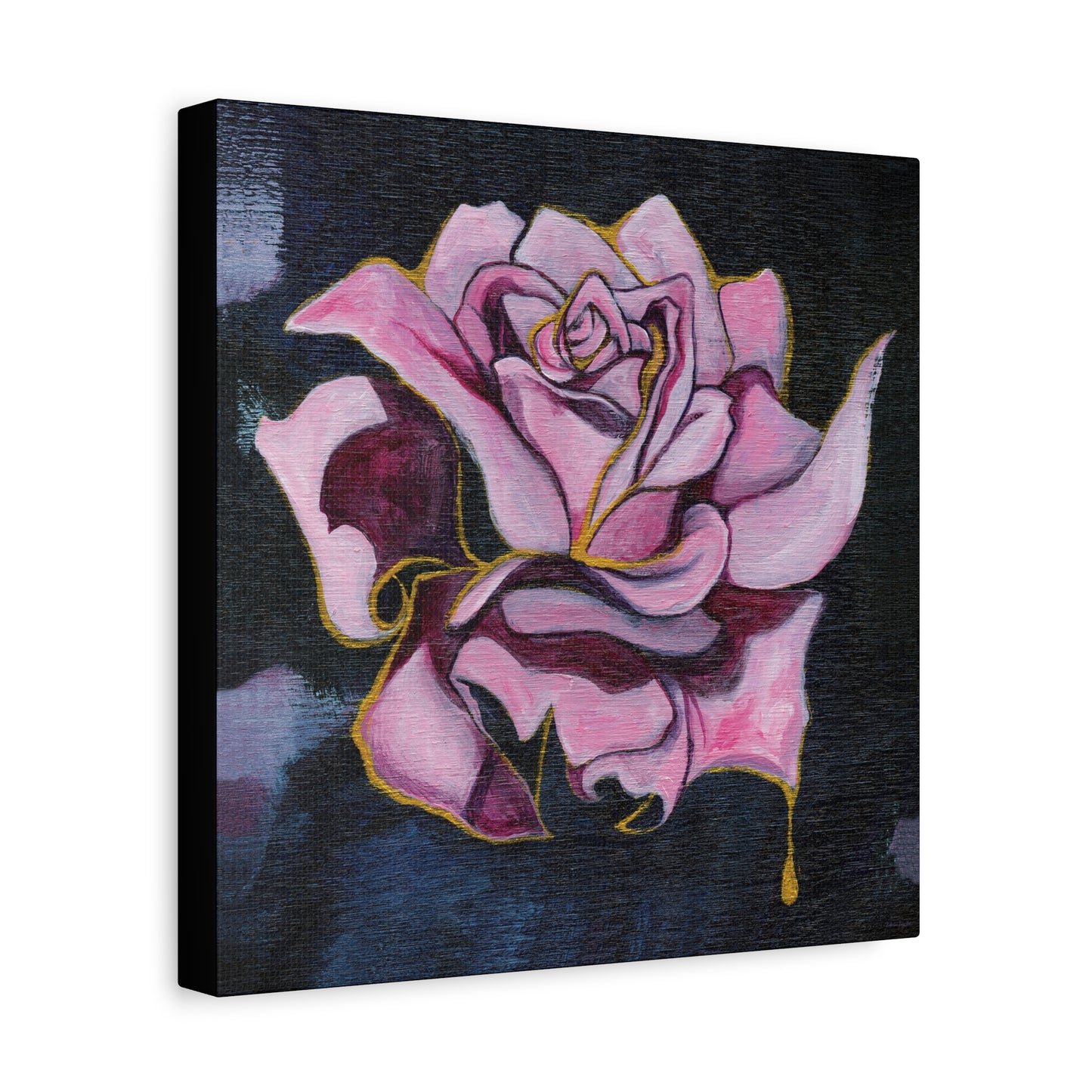 "Gilded Rose" Unframed Canvas Black Edge Reproduction by Zabrina Fine Art