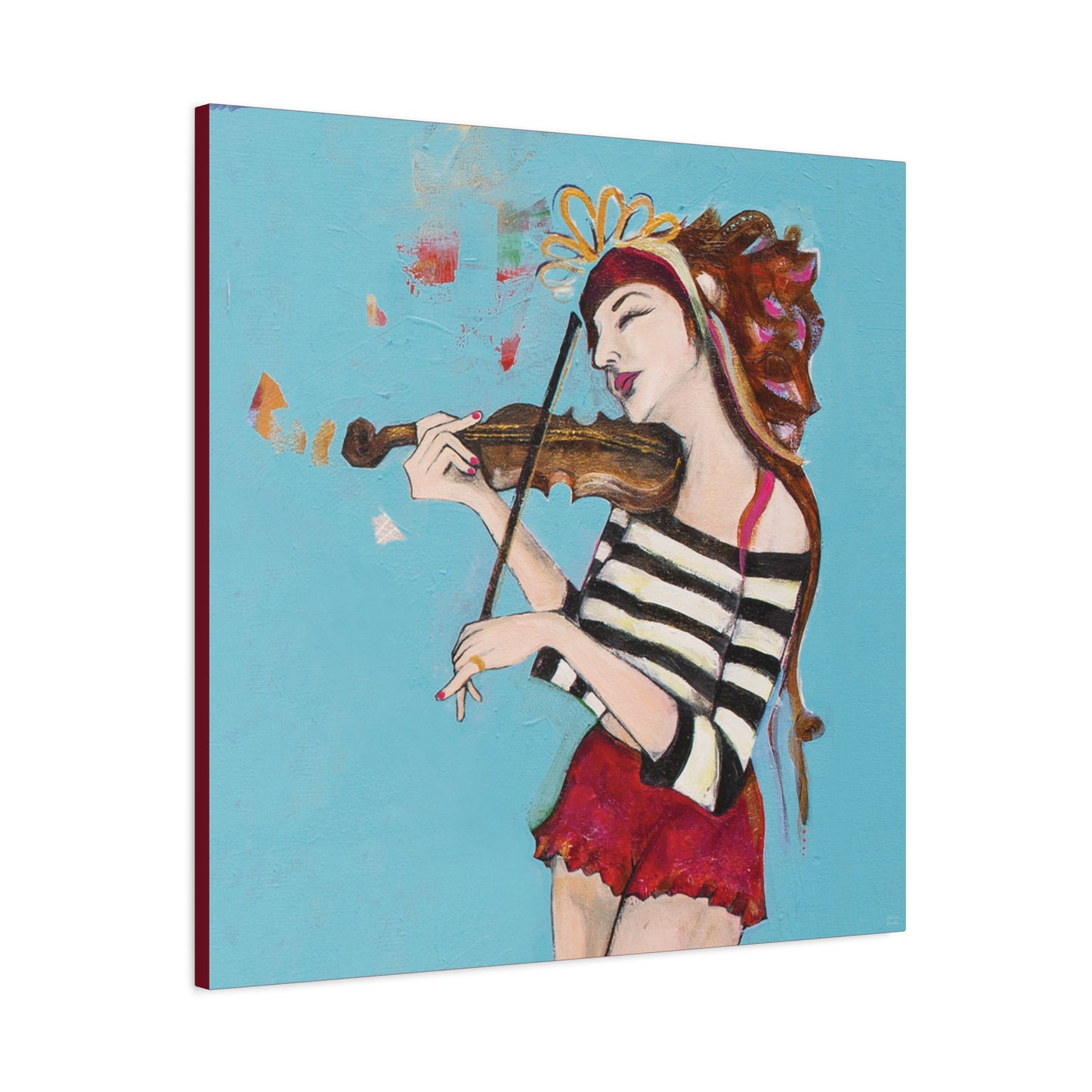 "The Violinist" Unframed Canvas Red Edge Reproduction by Zabrina Fine Art