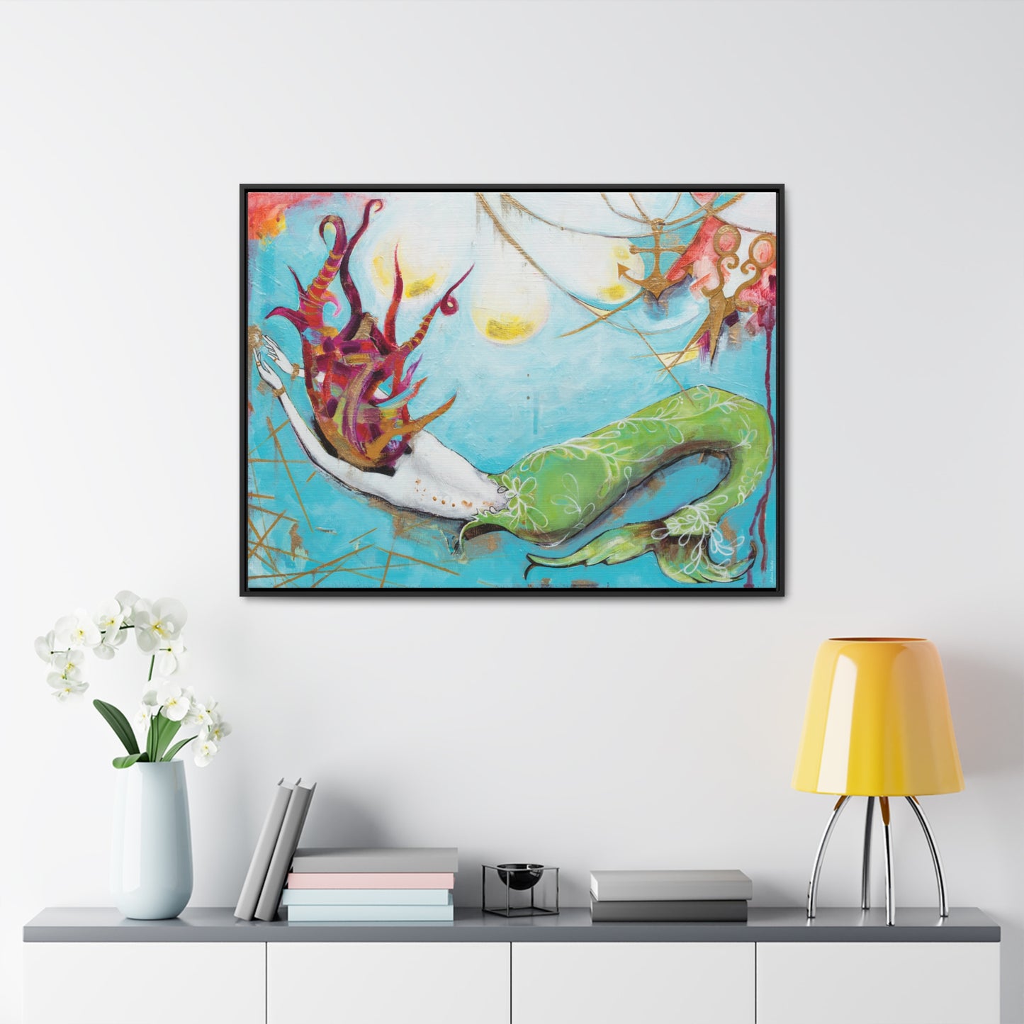 "Mermaid" Framed Canvas Fine Art Reproduction by Zabrina Fine Art