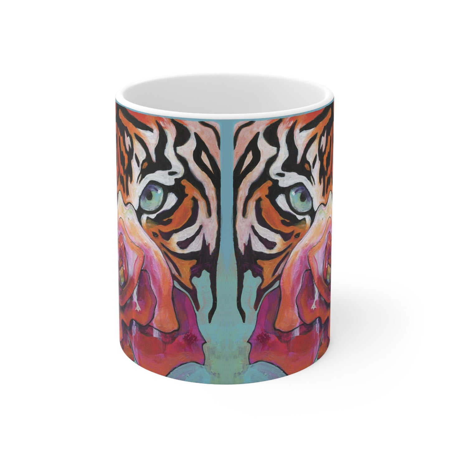 "Tiger Rose" Ceramic Mug by Zabrina Fine Art