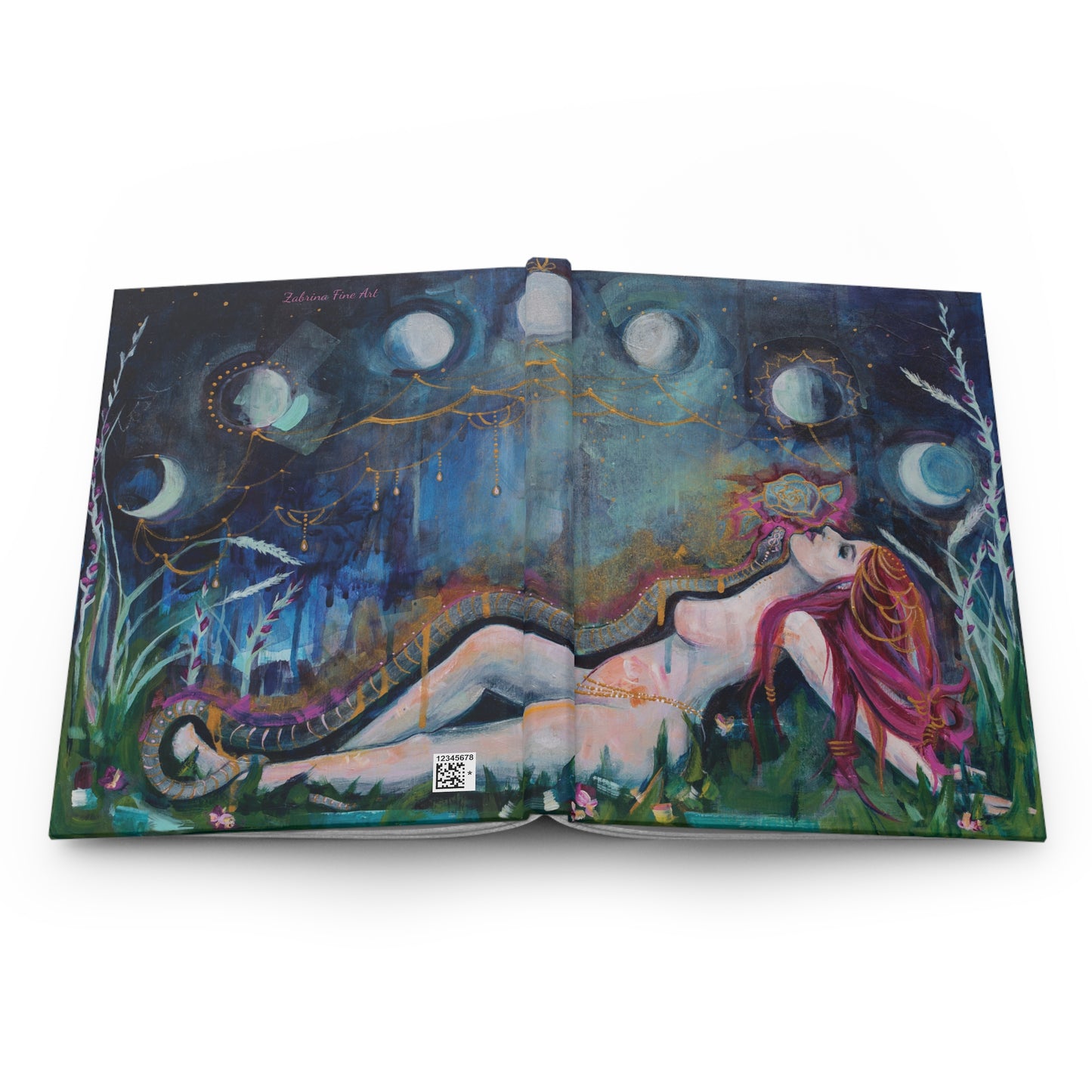 "Moon Bather" Hardcover Journal by Zabrina Fine Art