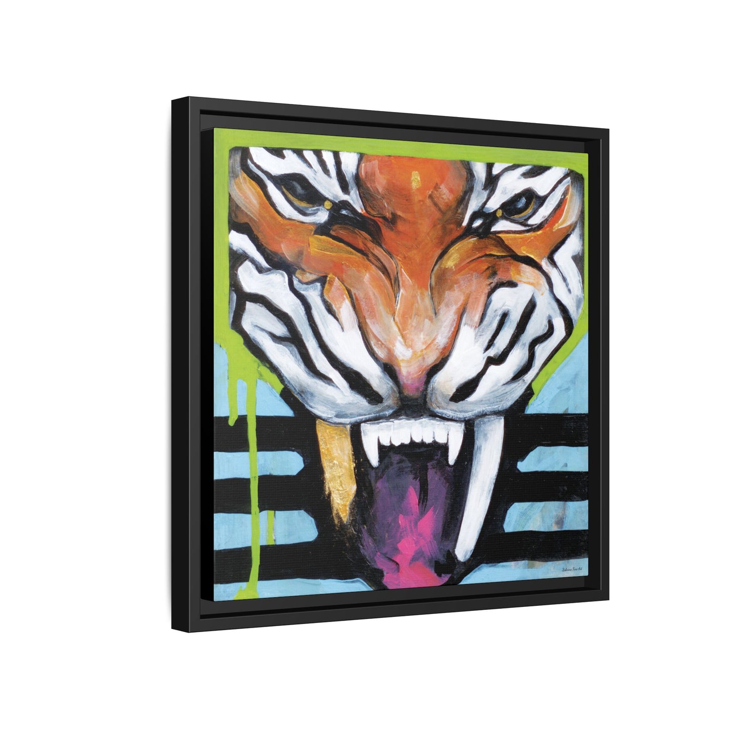 "Tiger Fang" Framed Canvas Fine Art Reproduction by Zabrina Fine Art