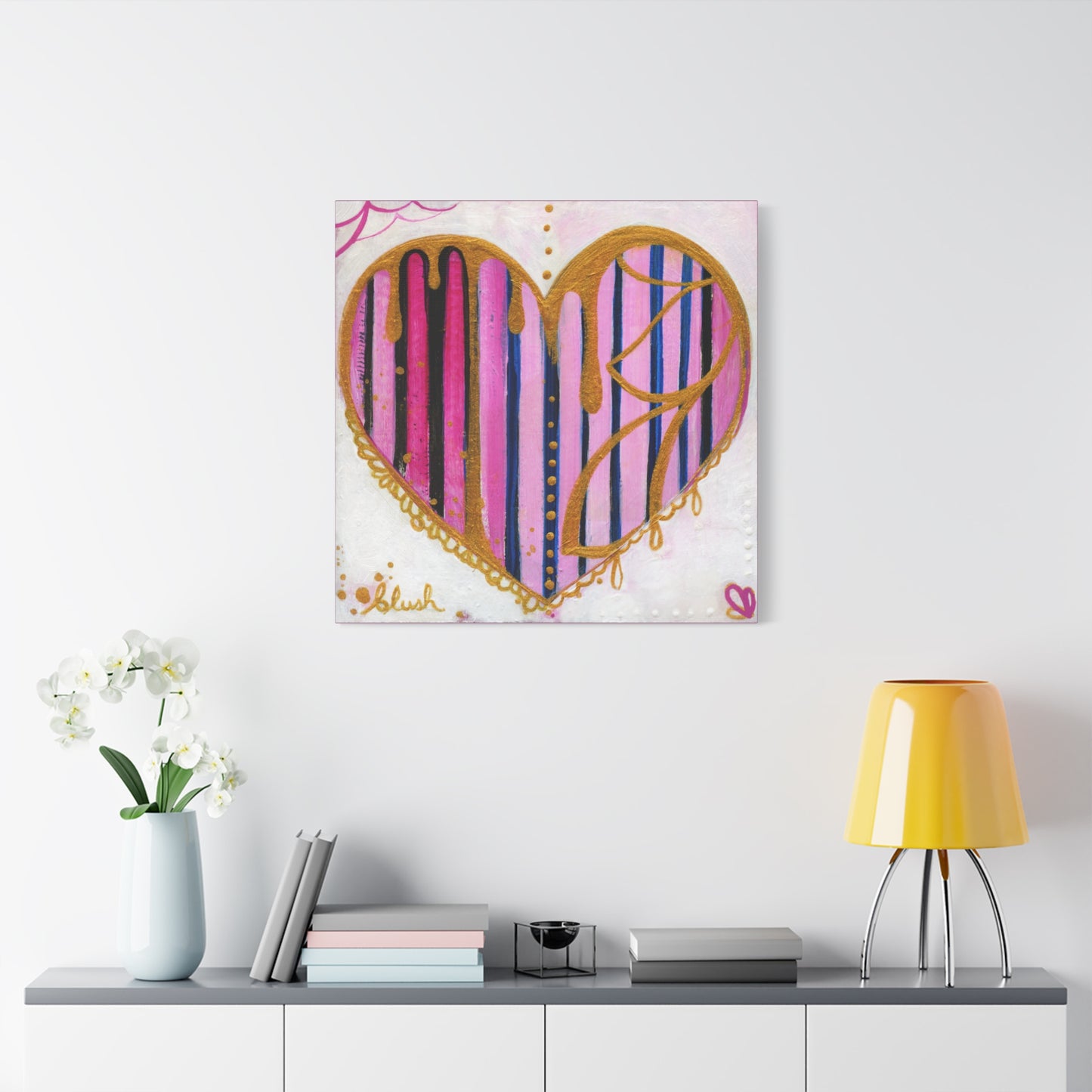 "Blush" Unframed Canvas Hot Pink Edge Reproduction by Zabrina Fine Art