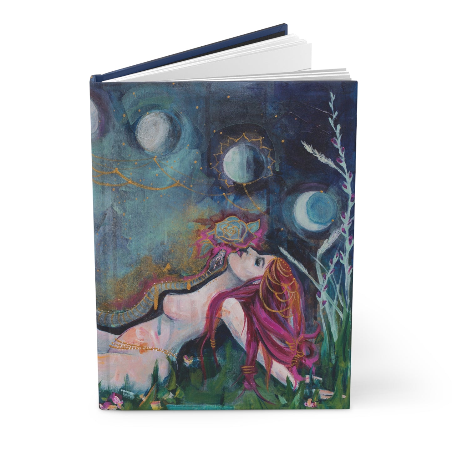 "Moon Bather" Hardcover Journal by Zabrina Fine Art