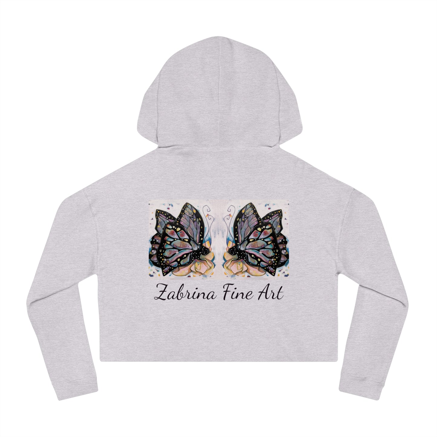 "Butterflies" Women’s Cropped Hooded Sweatshirt by Zabrina Fine Art