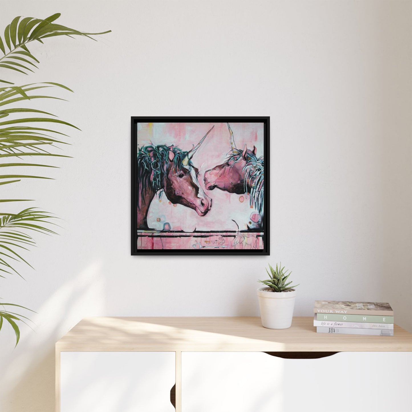 "Unicorns Are Real" Framed Canvas Fine Art Reproduction by Zabrina Fine Art