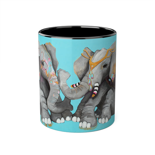 "Elephant Love" Ceramic Coffee Cup by Zabrina Fine Art