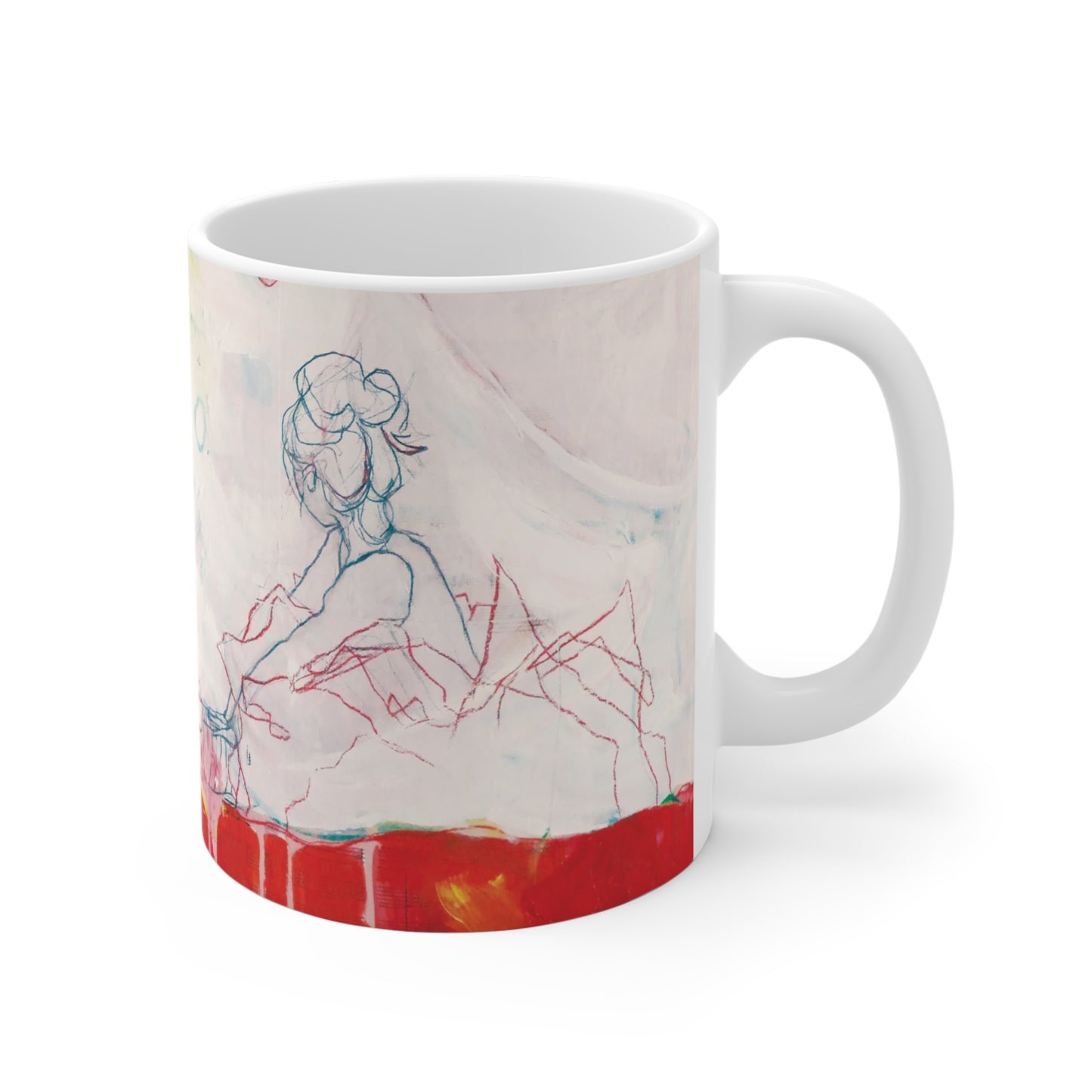 "Moon River Day Dream" Ceramic Coffee Cup White by Zabrina Fine Art