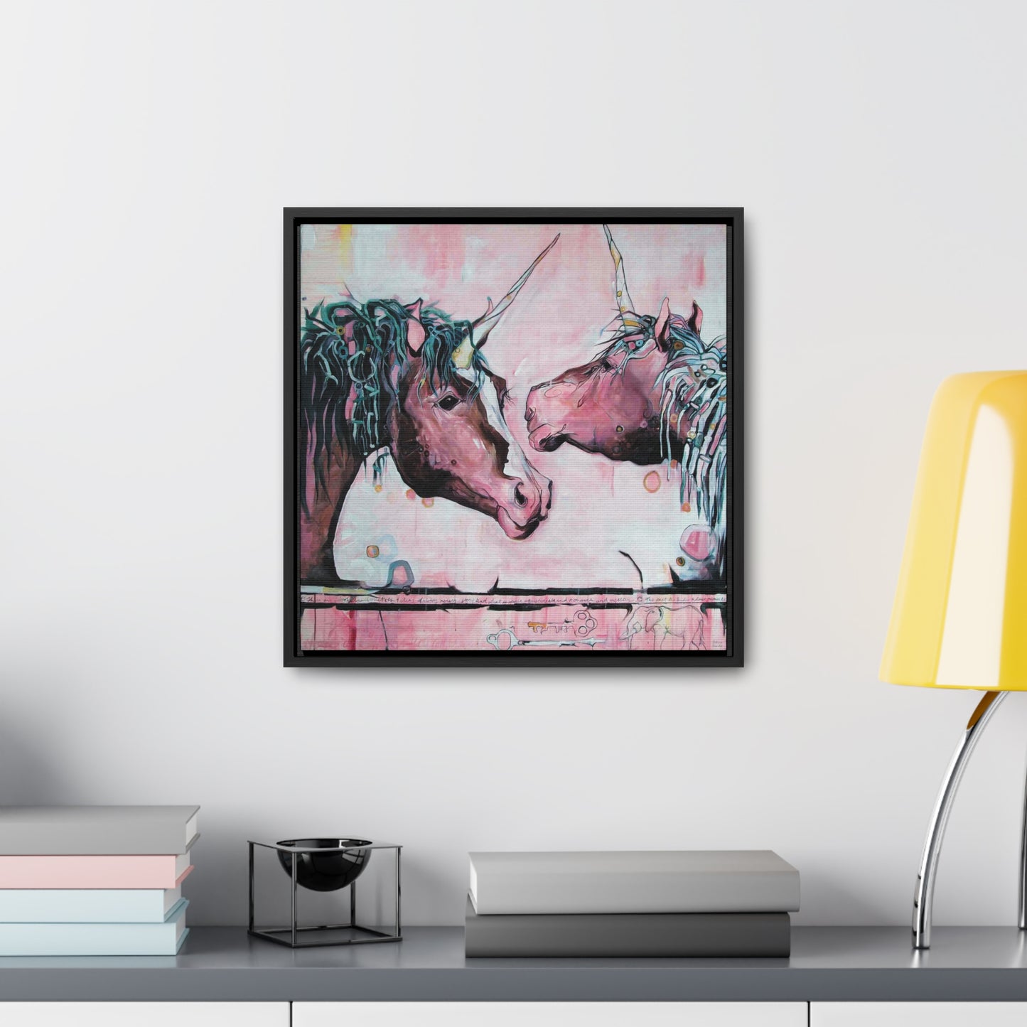 "Unicorns Are Real" Framed Canvas Fine Art Reproduction by Zabrina Fine Art