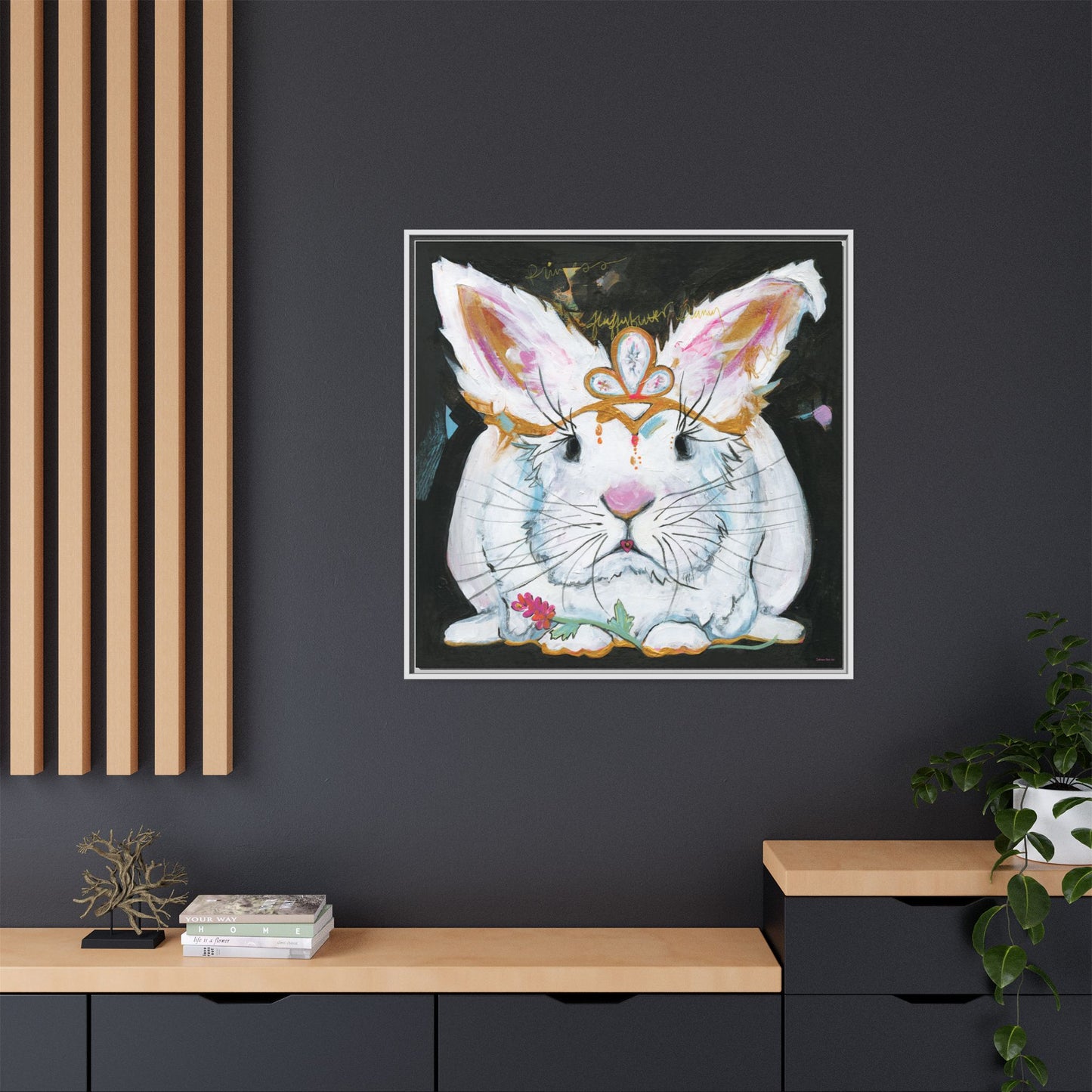 "Princess Fluffy Butter" Framed Canvas Fine Art Reproduction by Zabrina Fine Art