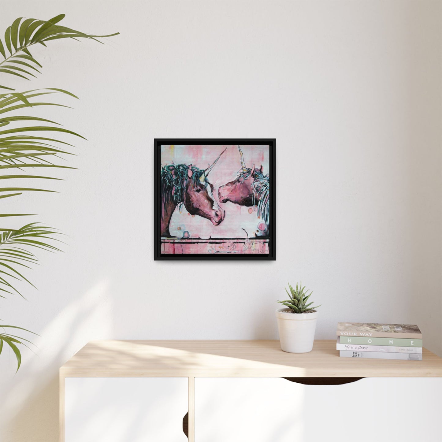 "Unicorns Are Real" Framed Canvas Fine Art Reproduction by Zabrina Fine Art