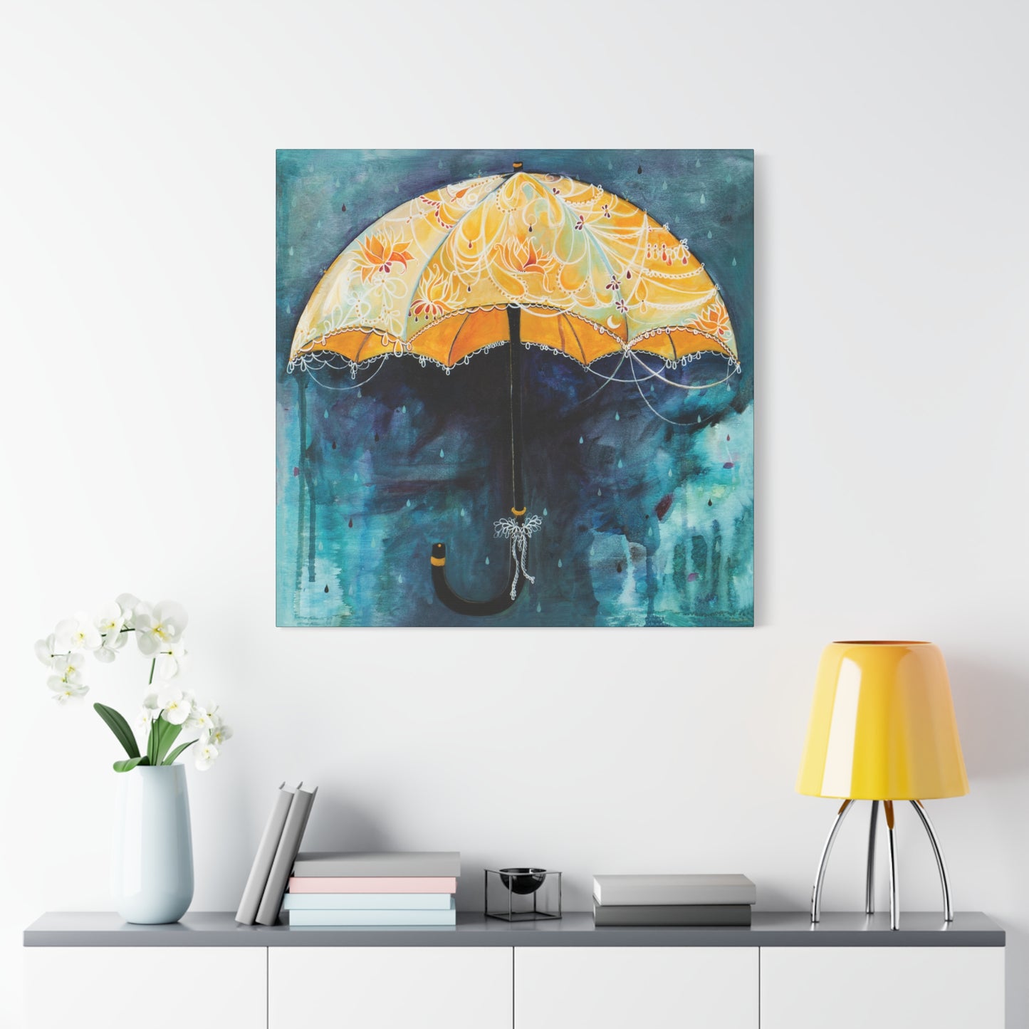 "Rain Glow" Unframed Canvas Black Edge Reproduction by Zabrina Fine Art