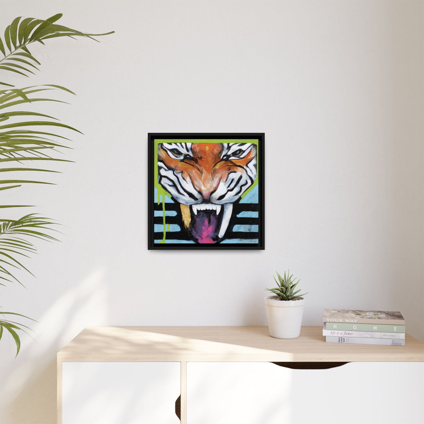 "Tiger Fang" Framed Canvas Fine Art Reproduction by Zabrina Fine Art