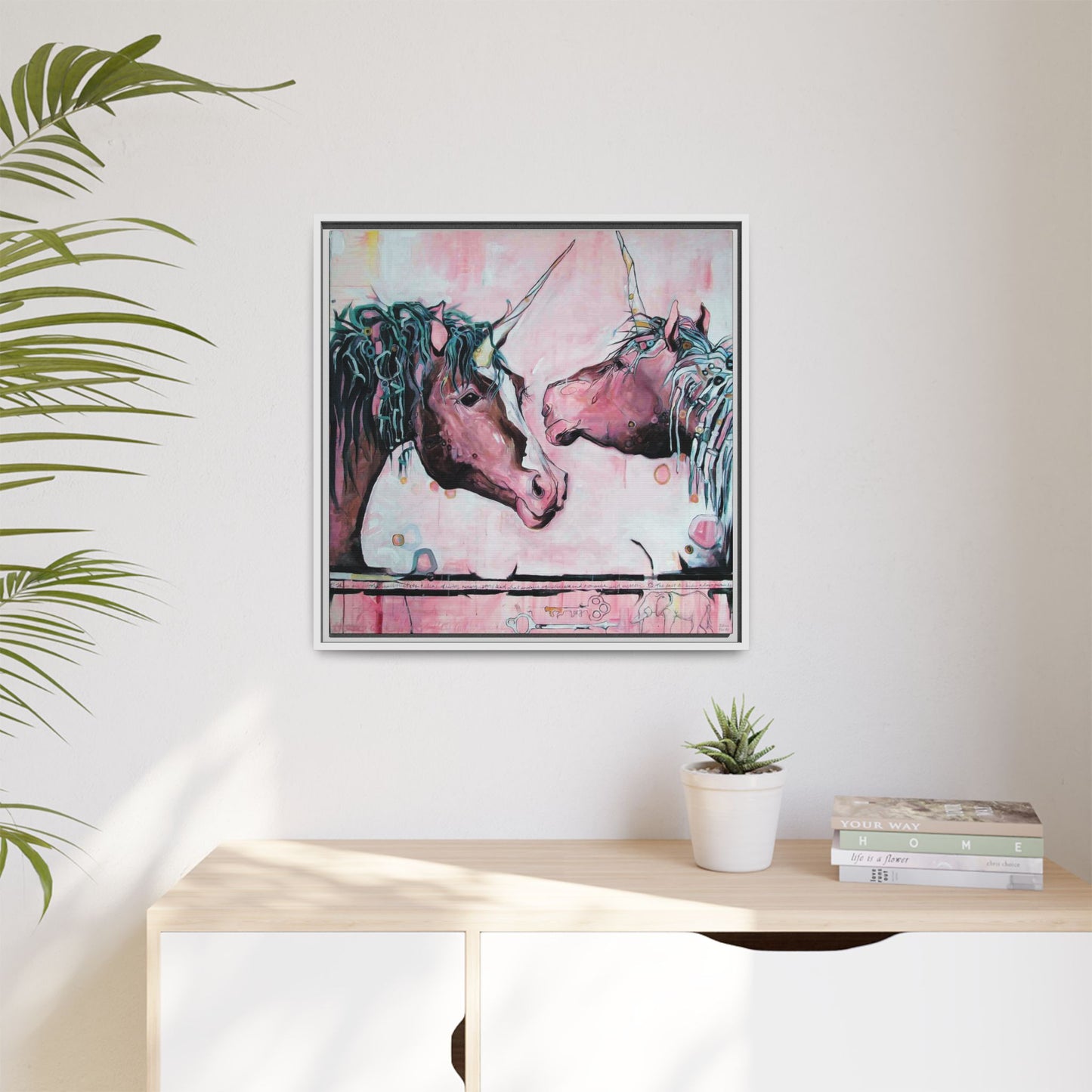 "Unicorns Are Real" Framed Canvas Fine Art Reproduction by Zabrina Fine Art