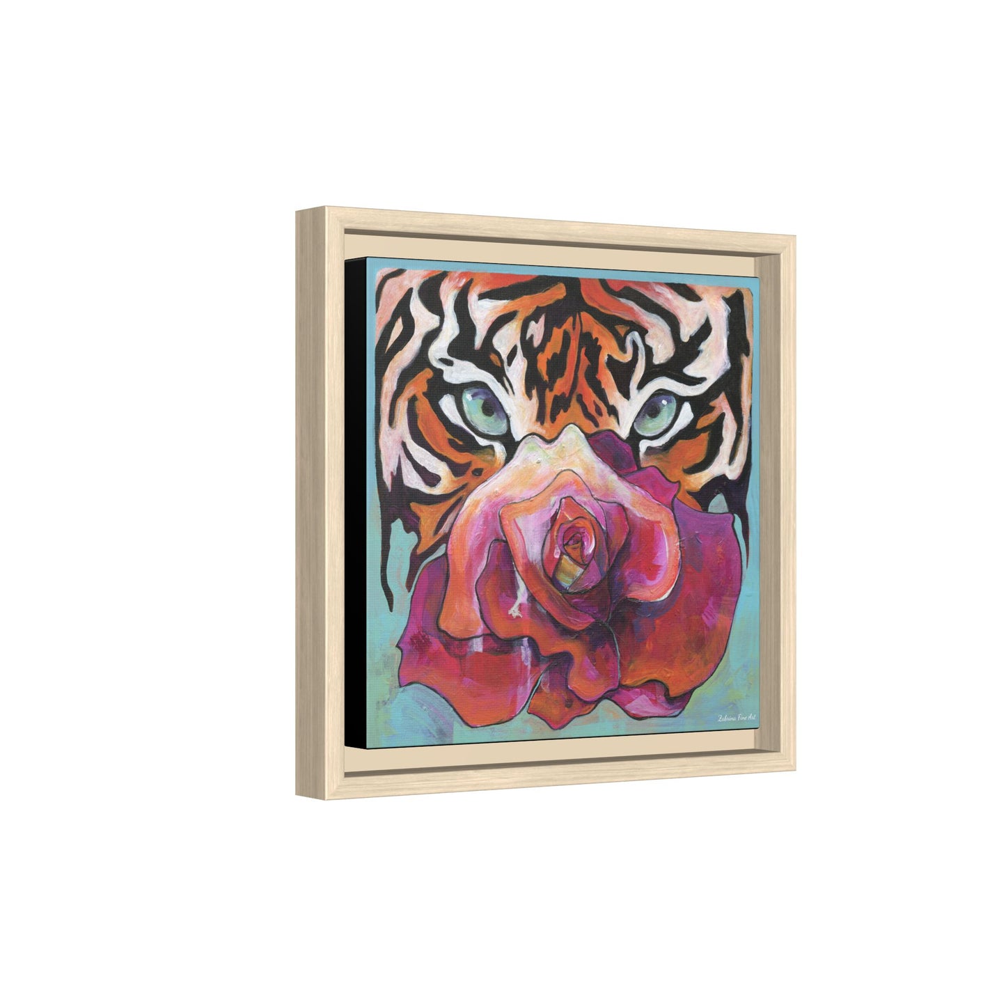 "Tiger Rose" Framed Canvas Fine Art Reproduction by Zabrina Fine Art