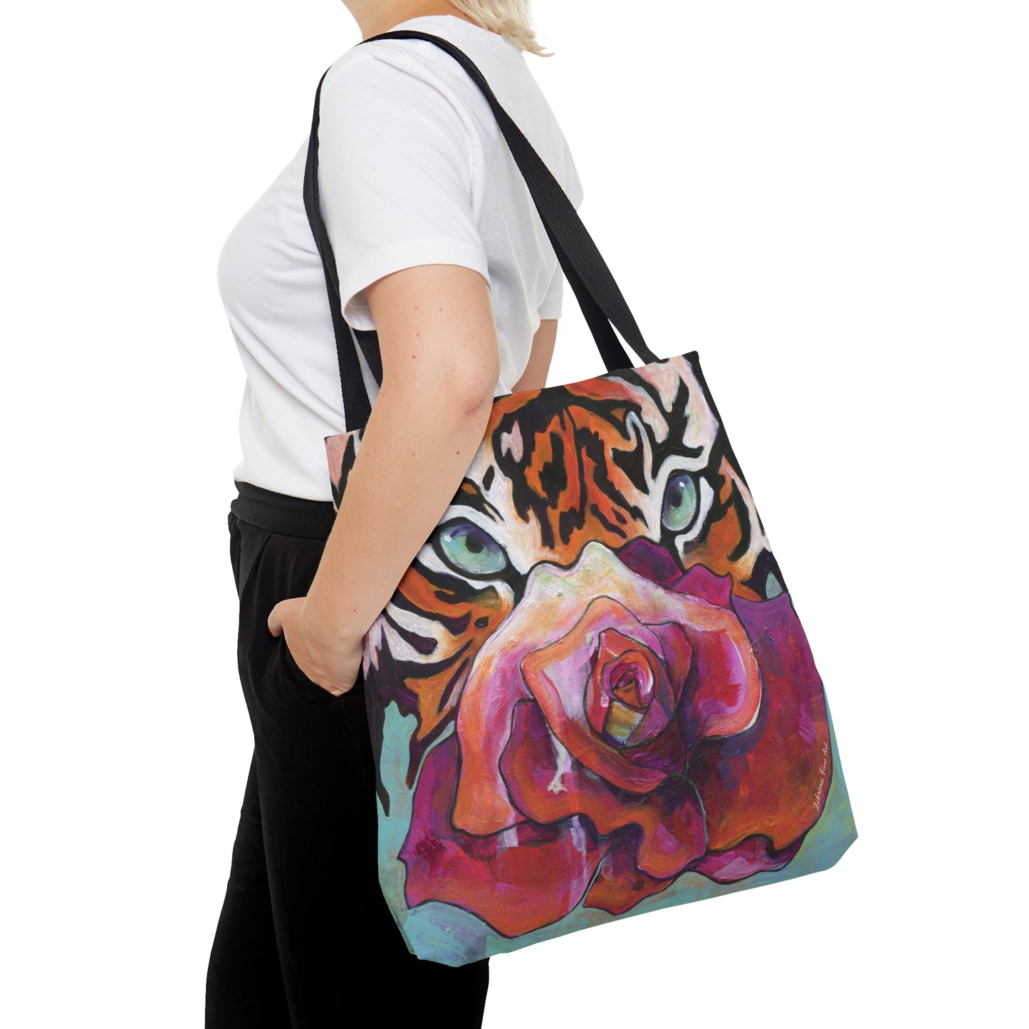 "Tiger Rose" Tote Bag by Zabrina Fine Art