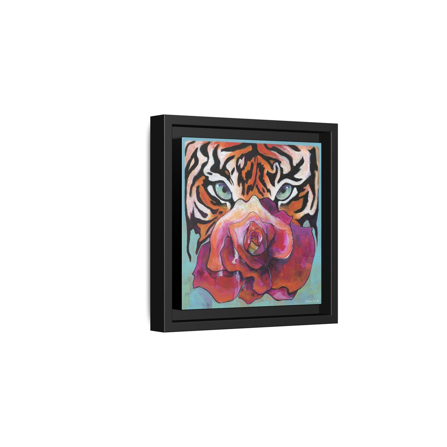 "Tiger Rose" Framed Canvas Fine Art Reproduction by Zabrina Fine Art