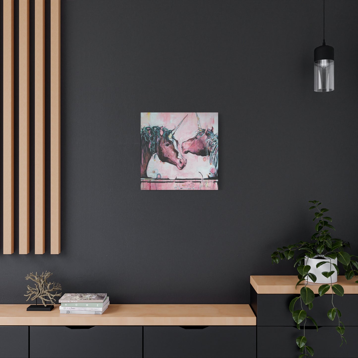 "Unicorns Are Real" Unframed Canvas Black Edge Reproduction by Zabrina Fine Art