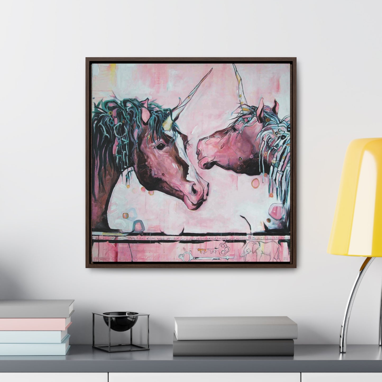 "Unicorns Are Real" Framed Canvas Fine Art Reproduction by Zabrina Fine Art