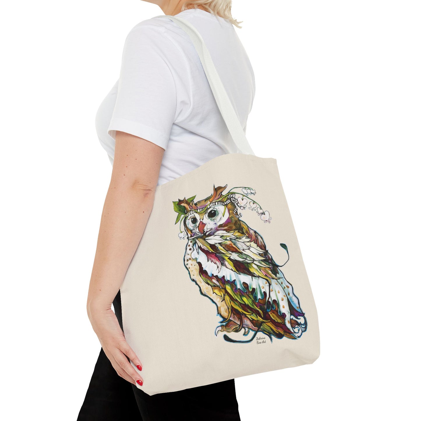 "Two Owls" Tote Bag by Zabrina Fine Art
