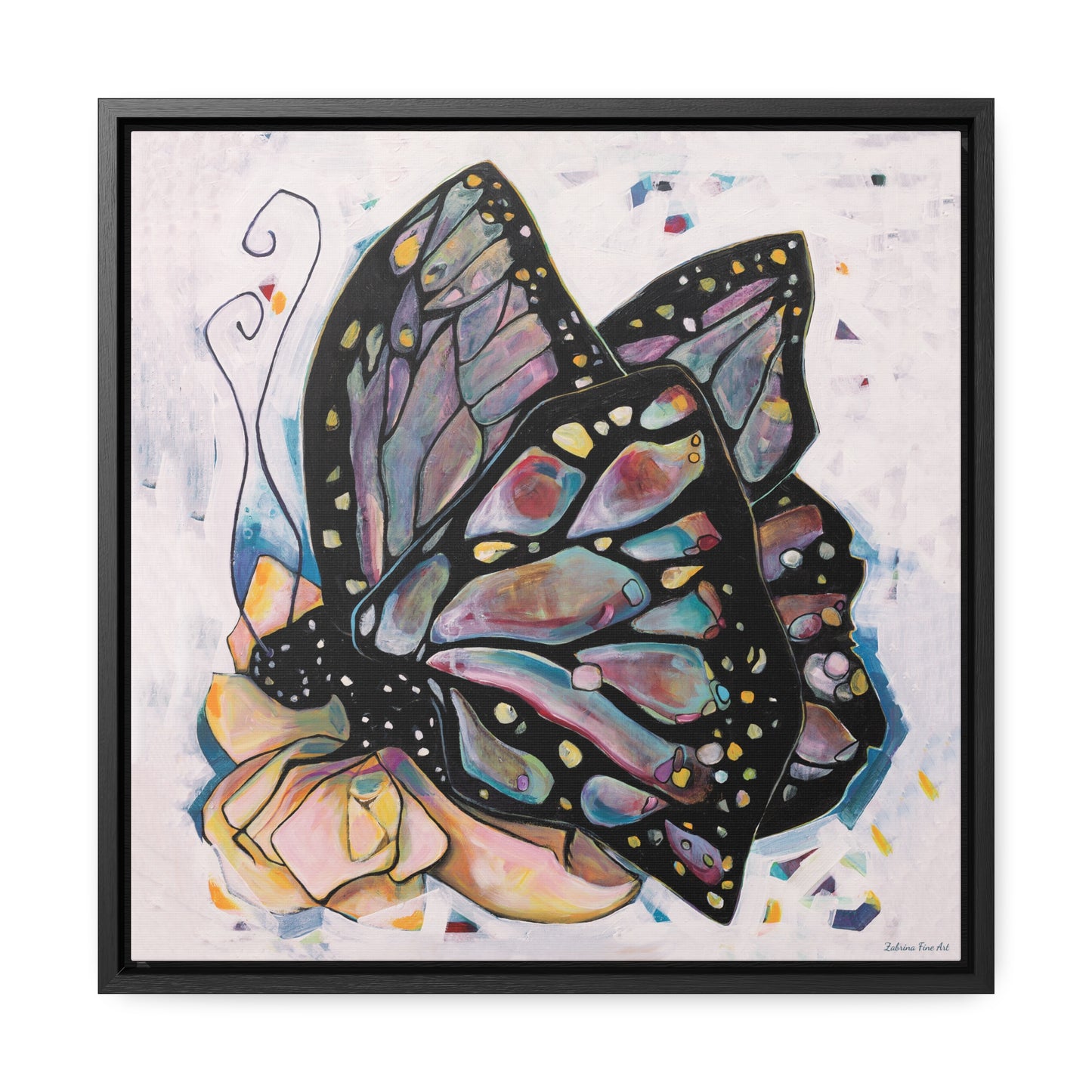 "Butterfly For Brook" Framed Canvas Fine Art Reproduction by Zabrina Fine Art