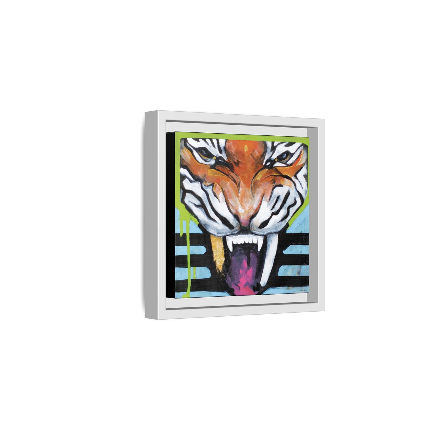 "Tiger Fang" Framed Canvas Fine Art Reproduction by Zabrina Fine Art
