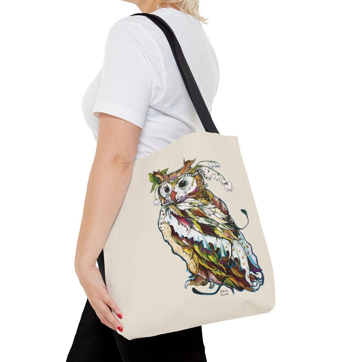 "Two Owls" Tote Bag by Zabrina Fine Art