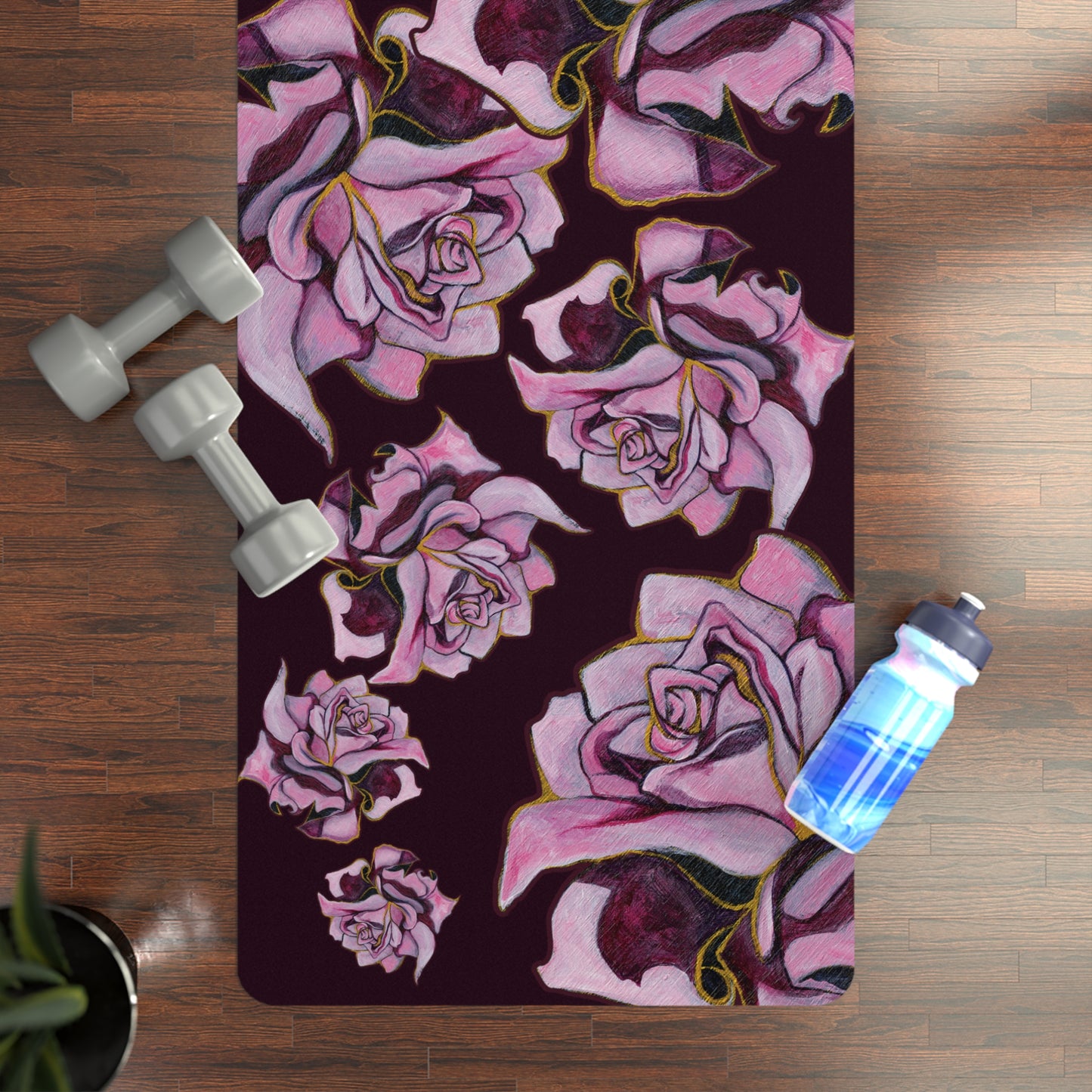 "Blooming More" Microsuede Top Rubber Yoga Mat by Zabrina Fine Art