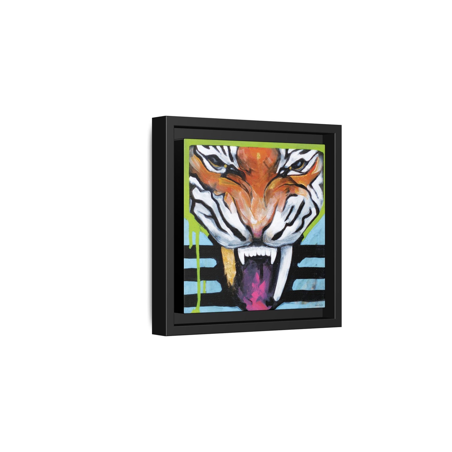 "Tiger Fang" Framed Canvas Fine Art Reproduction by Zabrina Fine Art