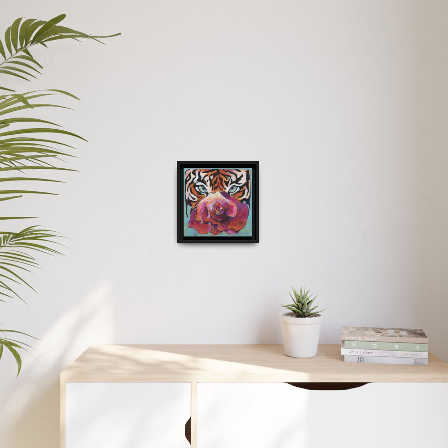 "Tiger Rose" Framed Canvas Fine Art Reproduction by Zabrina Fine Art