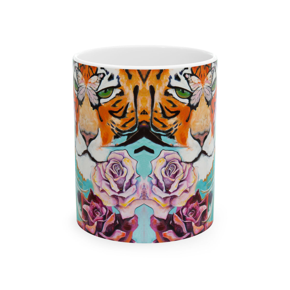"Tiger Rose" Ceramic Mug by Zabrina Fine Art
