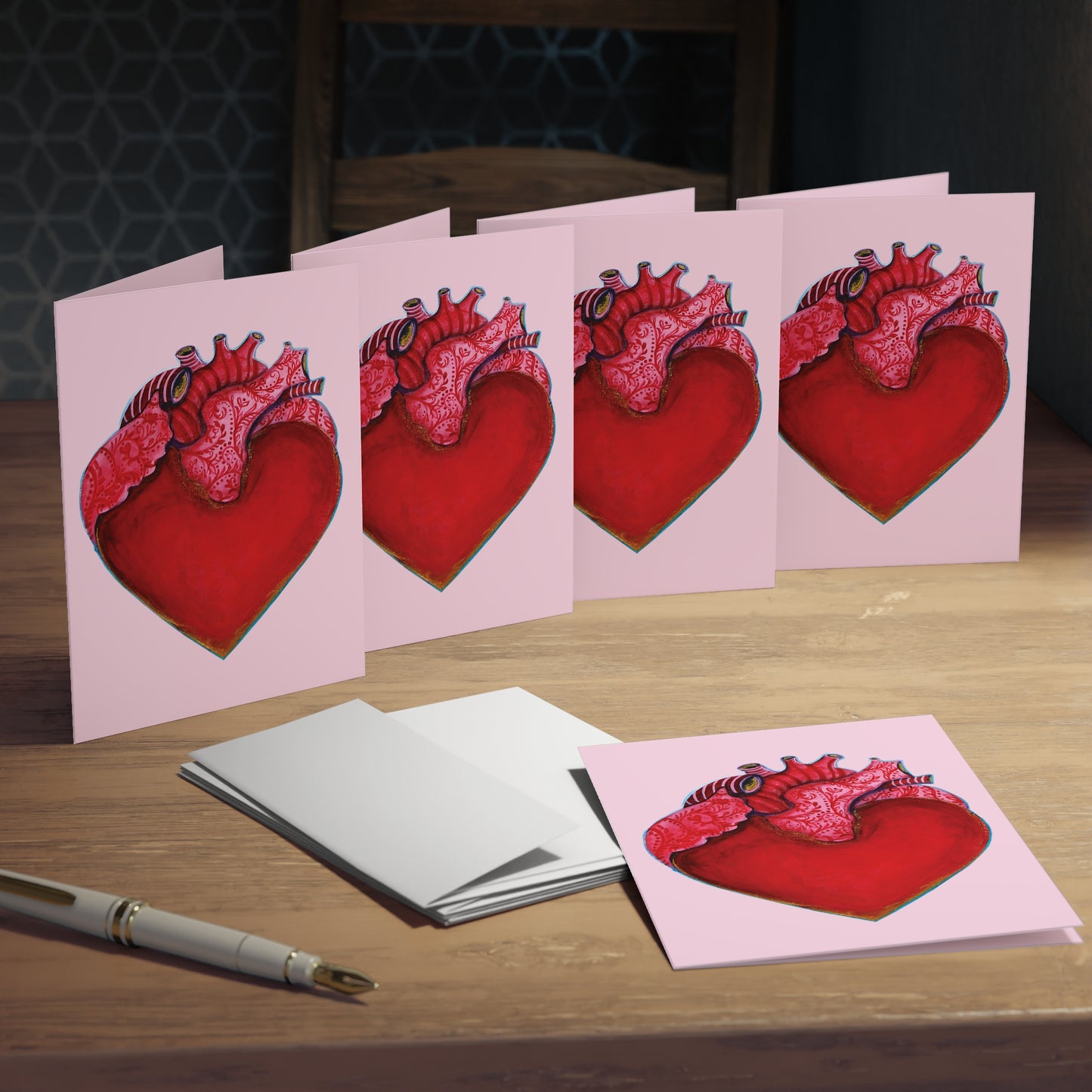 "Filagree Heart" Note Cards by Zabrina Fine Art (Set of 5) FREE SHIPPING