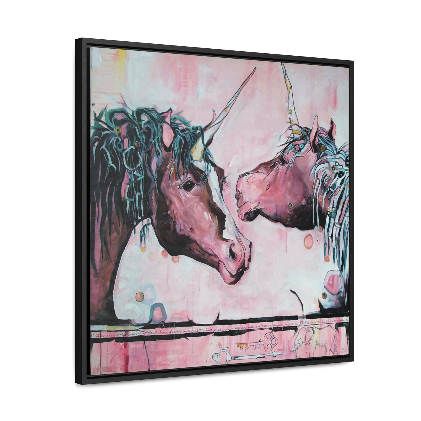 "Unicorns Are Real" Framed Canvas Fine Art Reproduction by Zabrina Fine Art