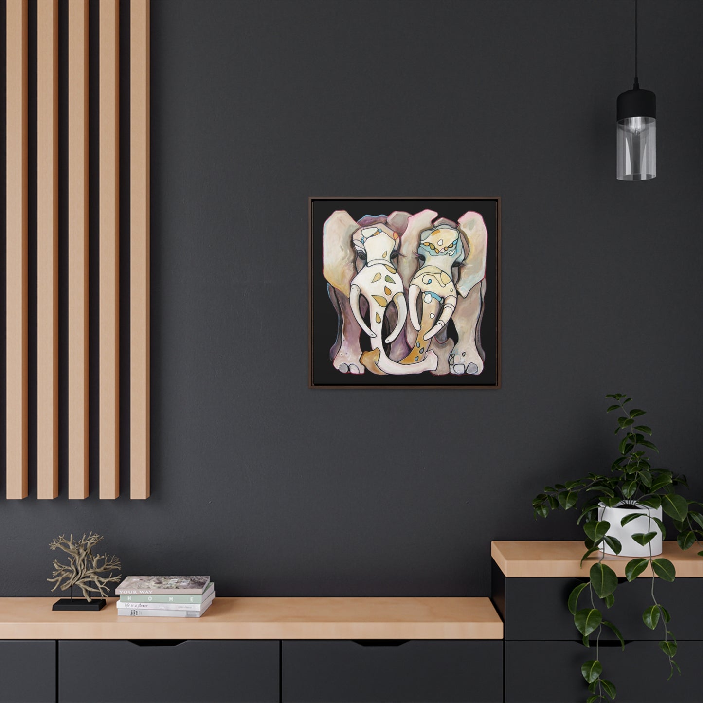 "Sweet Pair" Framed Canvas Fine Art Reproduction by Zabrina Fine Art