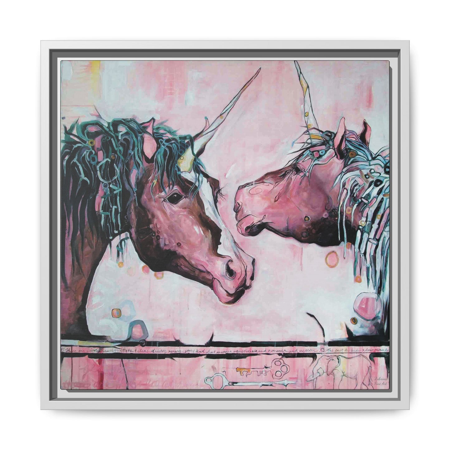 "Unicorns Are Real" Framed Canvas Fine Art Reproduction by Zabrina Fine Art
