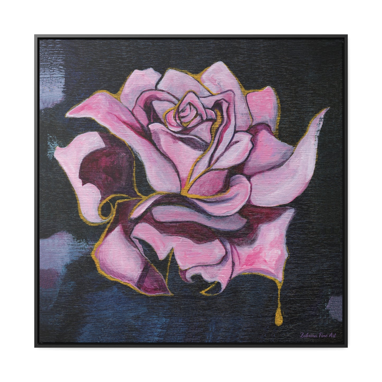 "Gilded Rose" Framed Canvas Fine Art Reproduction by Zabrina Fine Art