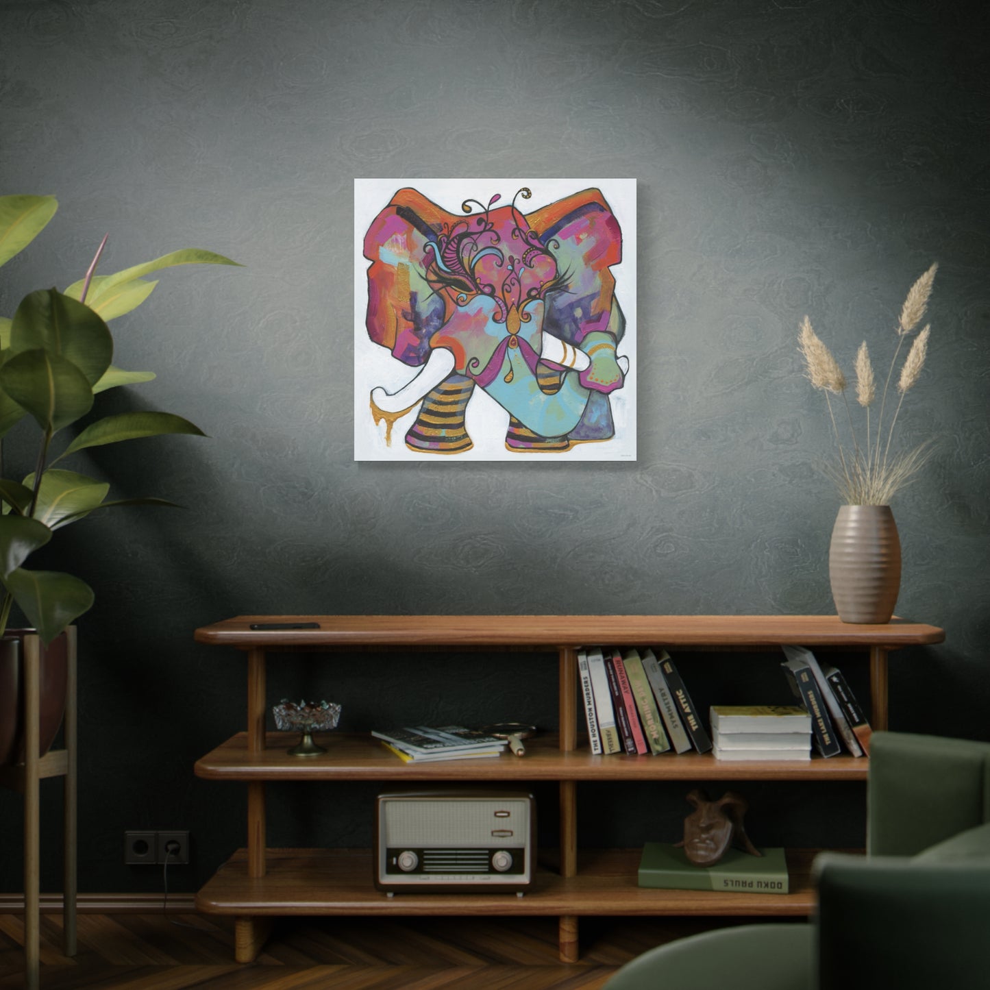 Copy of "Masquerade Elephant" Unframed Canvas Black Edge Reproduction by Zabrina Fine Art