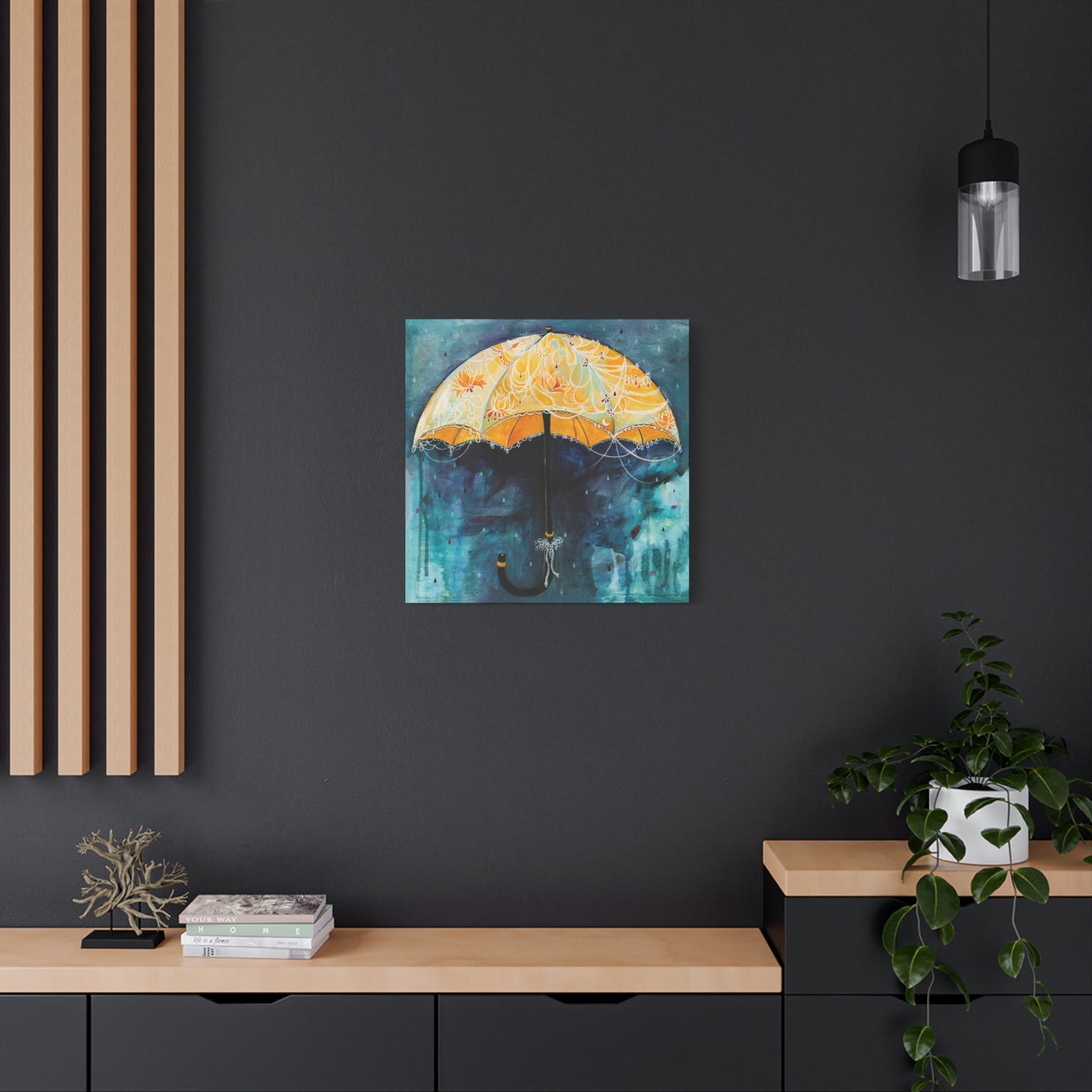 "Rain Glow" Unframed Canvas Black Edge Reproduction by Zabrina Fine Art