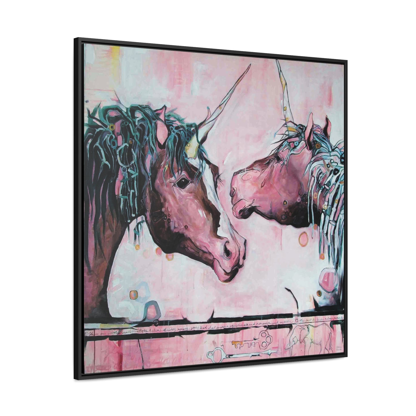 "Unicorns Are Real" Framed Canvas Fine Art Reproduction by Zabrina Fine Art